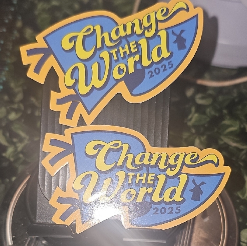 Set Of 2 ✌️"Change the World 2025" Dutch Bros Limited Edition Stickers Nwt